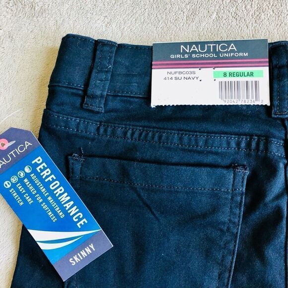 Nautica Girls’ School Uniform Navy Skinny Pants - Picture 4 of 5